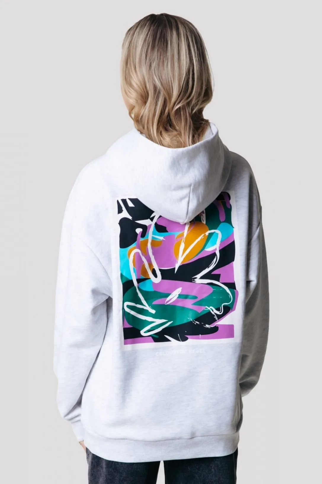 Colourful Rebel Hoodies<Abstract Flower Hoodie | Light grey melange