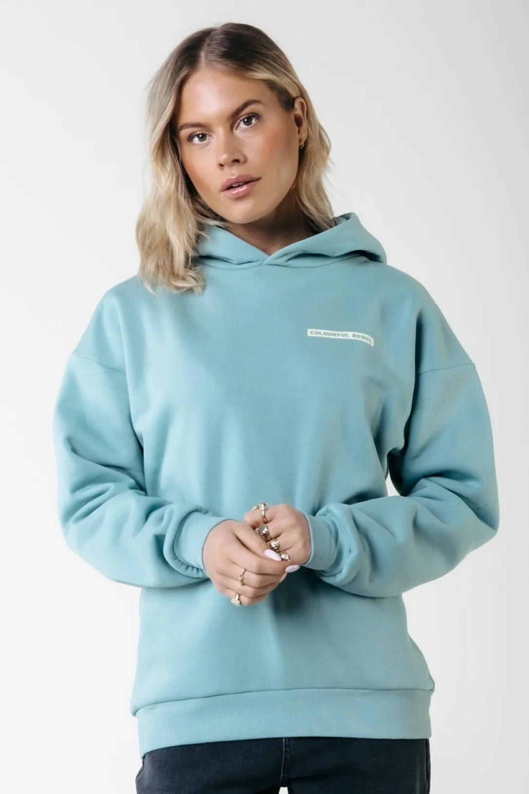 Colourful Rebel Hoodies<Box Logo Hoodie | Mineral blue