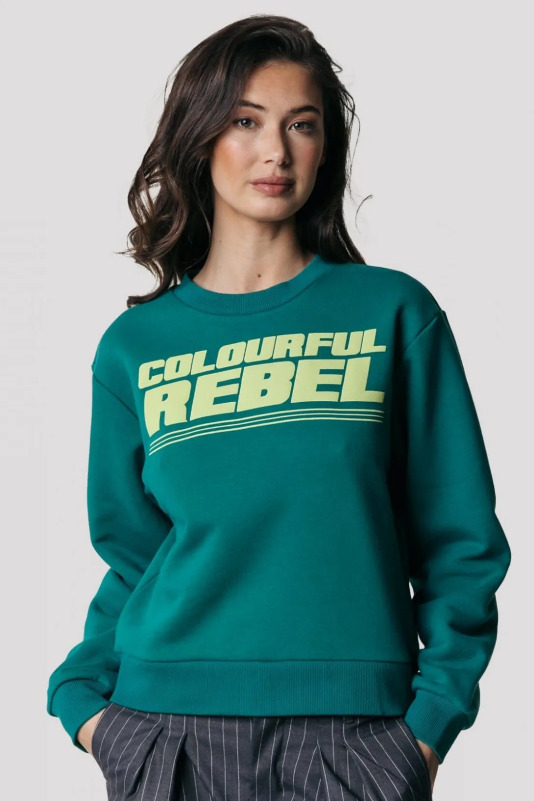 Colourful Rebel Truien< Puff Logo Sweat | Shady Green