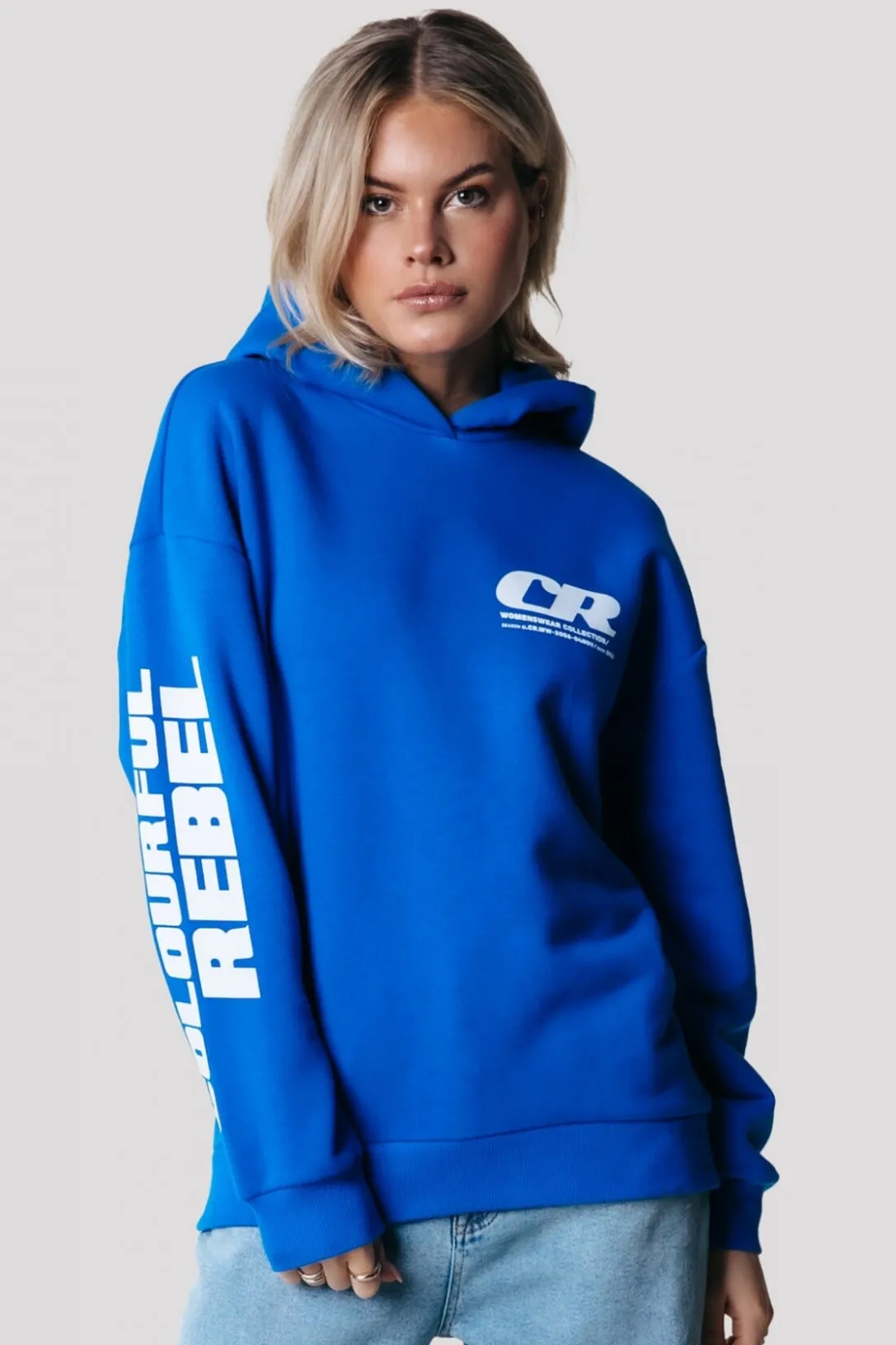 Colourful Rebel Hoodies< Sleeve Logo Hoodie | Deep blue