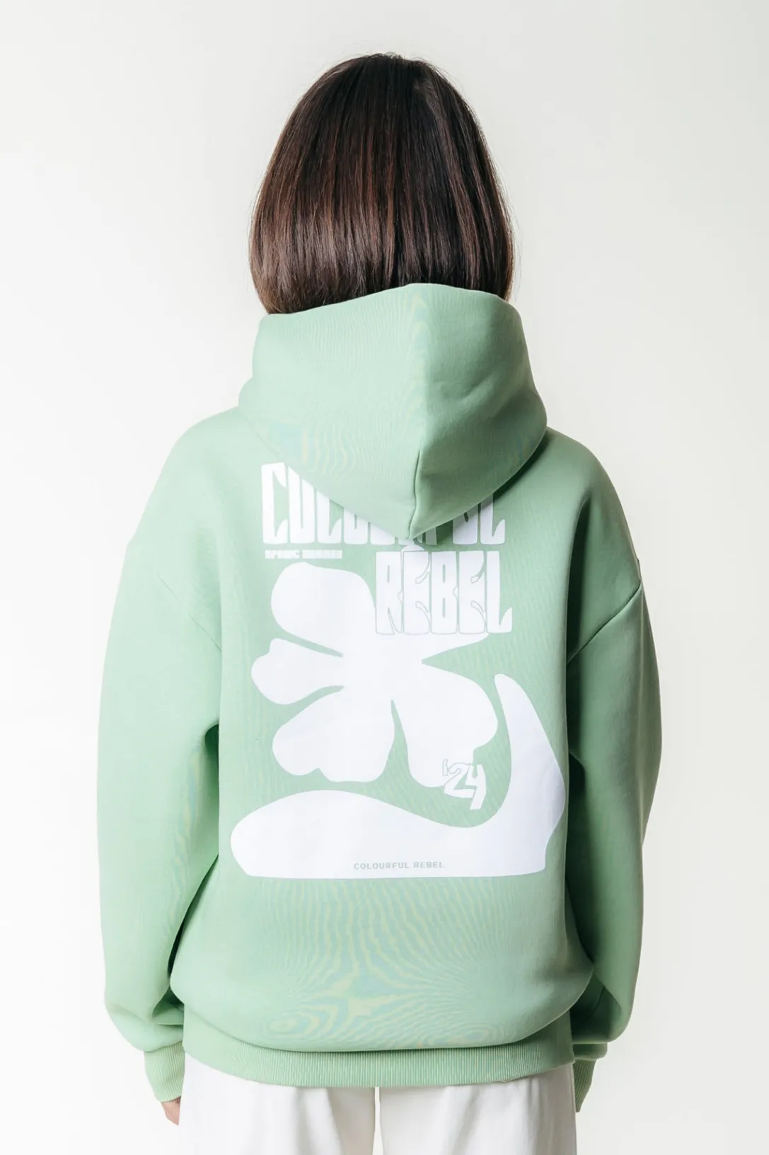 Colourful Rebel Hoodies<Flower Hoodie | Soft Green