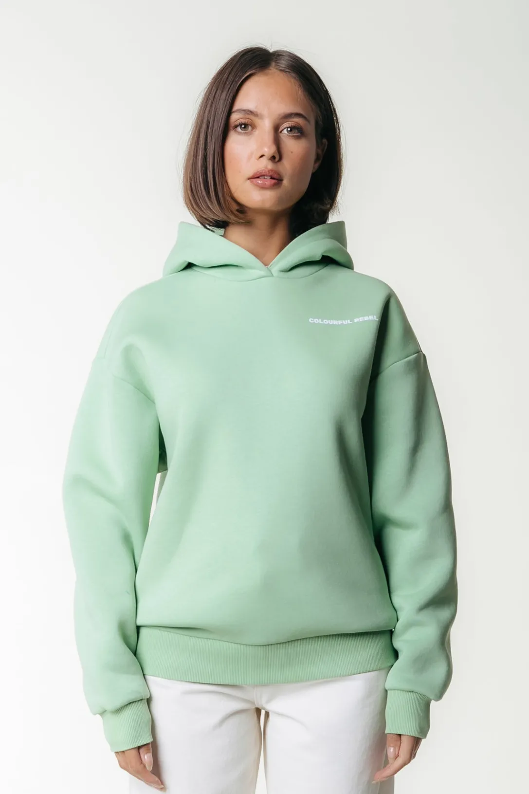 Colourful Rebel Hoodies<Flower Hoodie | Soft Green