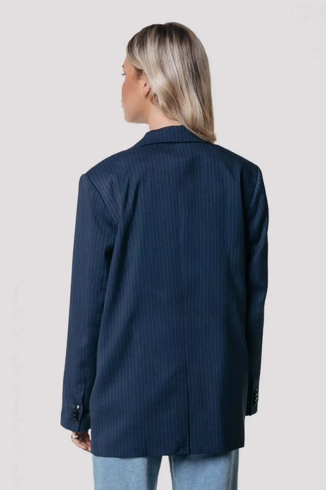 Colourful Rebel Blazers<Gemma Pinstripe Blazer | Dark blue