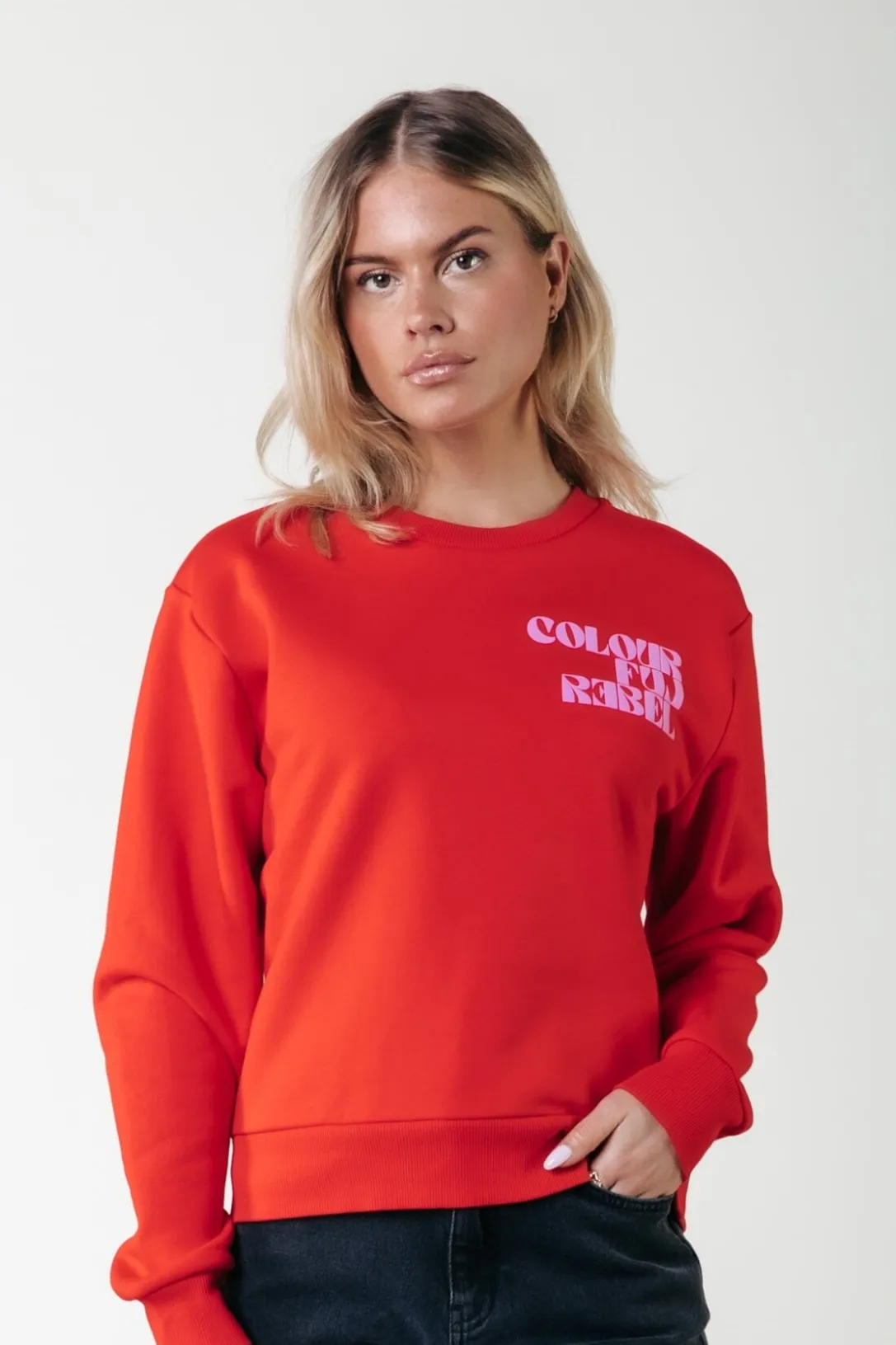 Colourful Rebel Truien<Puff Logo Sweat | Scarlet Red