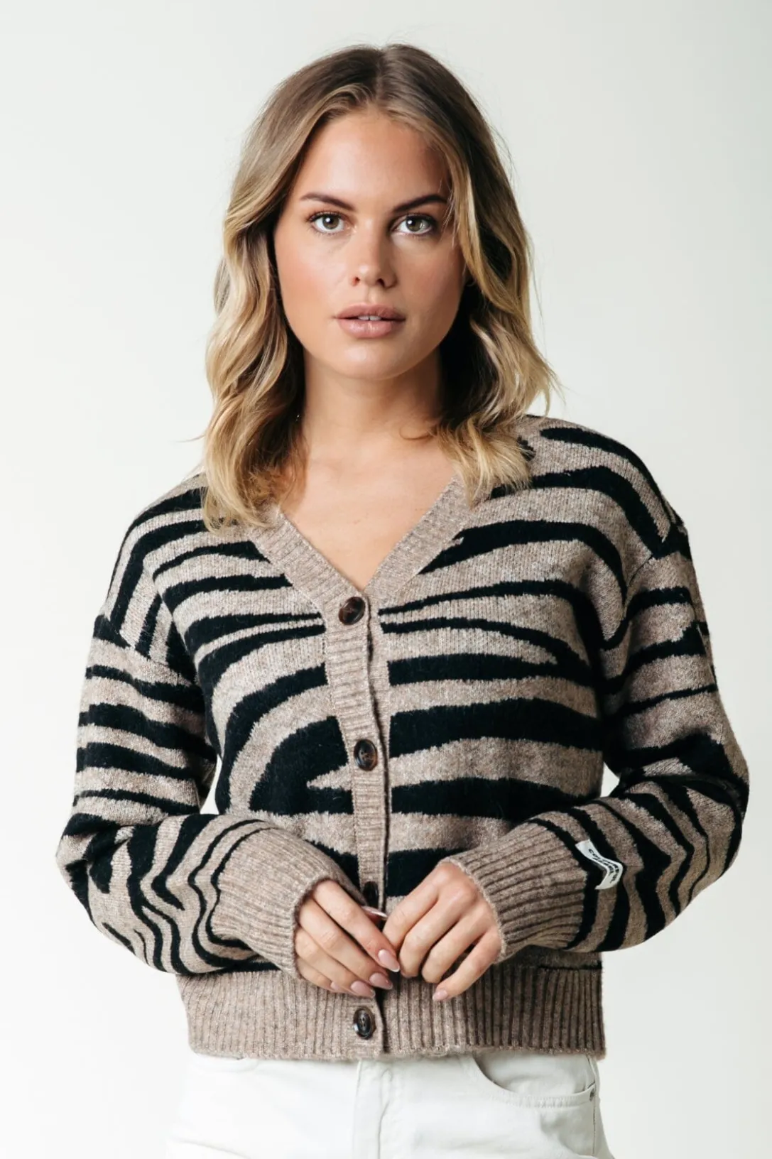 Colourful Rebel Truien<Shara Zebra Knitted Cardigan |