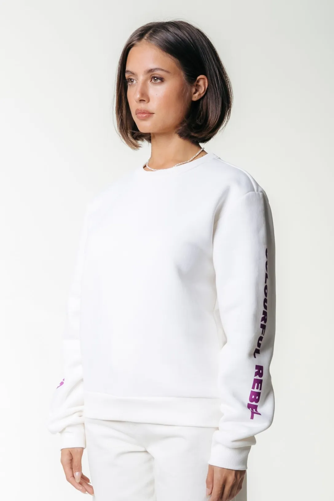 Colourful Rebel Truien<Sleeve Logo Sweat | Off white