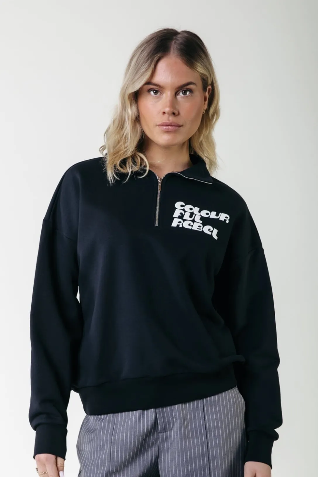 Colourful Rebel Truien<Uni Logo Zip Sweat |