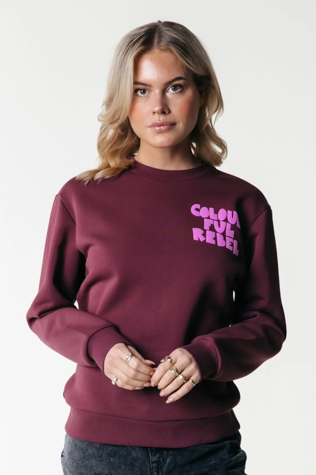 Colourful Rebel Truien<Wave Logo Sweat | Port Red